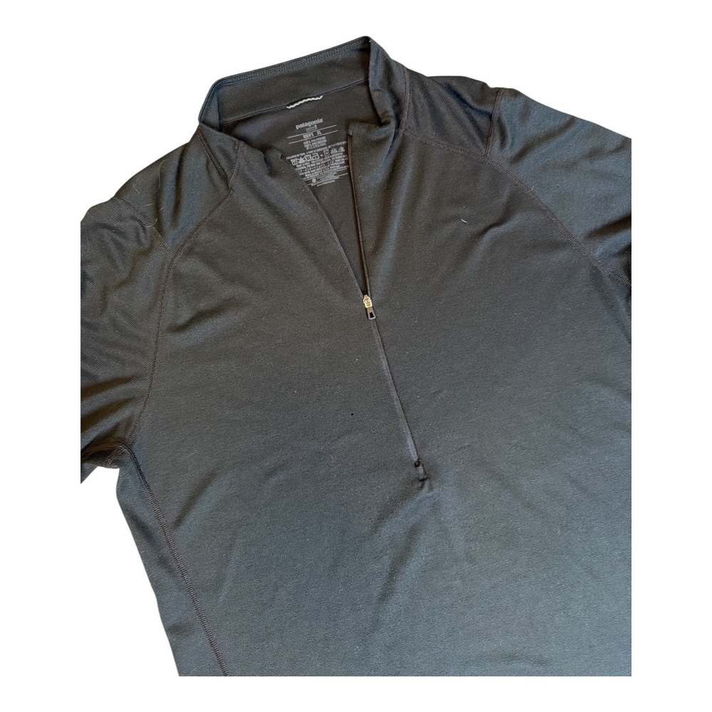 Patagonia Capilene 2 Lightweight 1/4 Zip Mens XL Black Base Layer 44805SP14